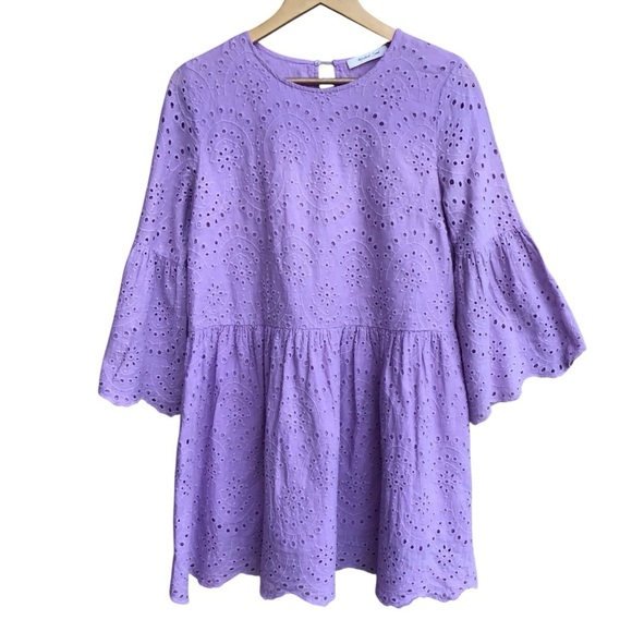 Mustard Seed Boho Lavender Eyelet Dress Size Small - Picture 1 of 5